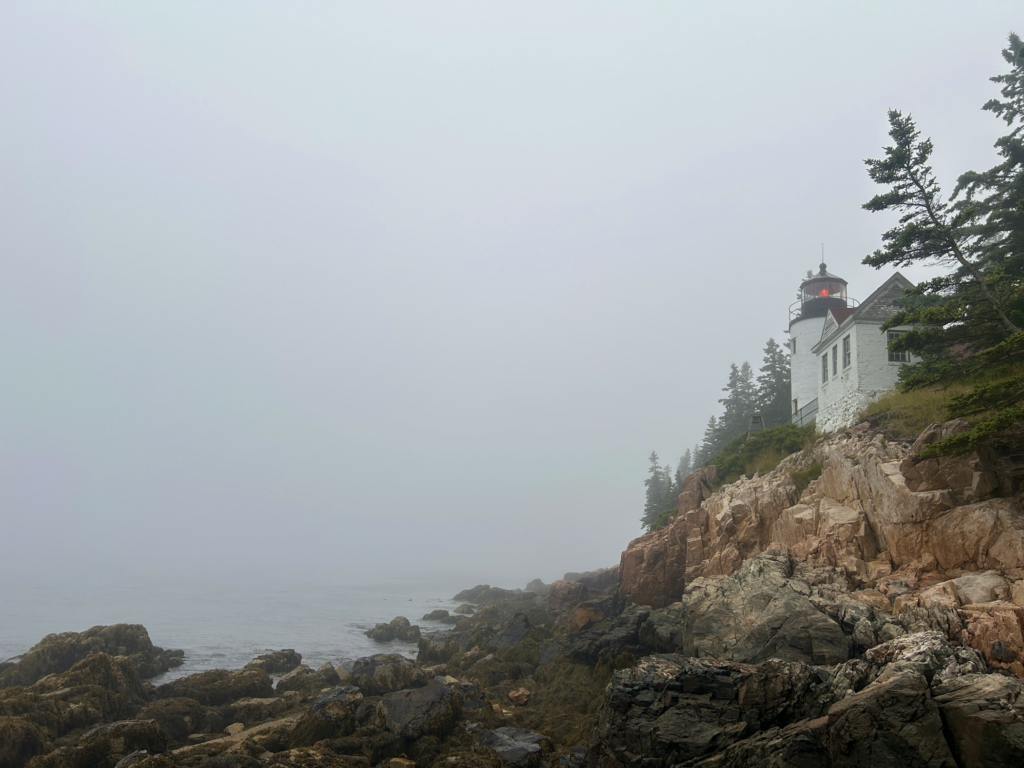 Image of Bass Harbor Lighthouse on the cliffside