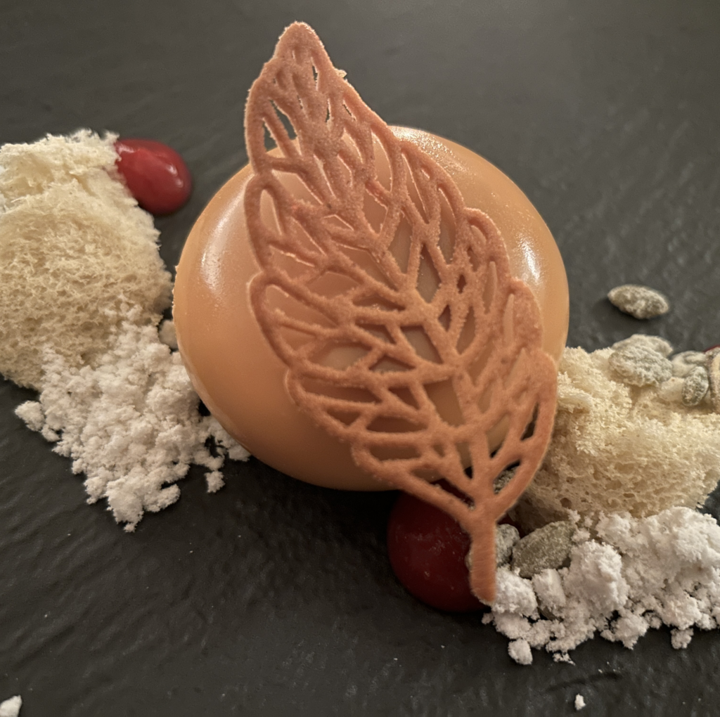 Image of a dessert on a plate from Natalie's restaurant